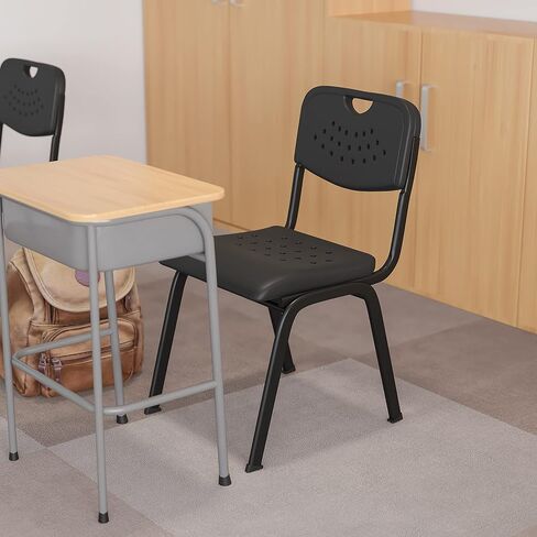 Flash Furniture HERCULES Series 880 lb. Capacity Black Plastic Stack Chair with Open Back and Black Frame in Saudi Arabia