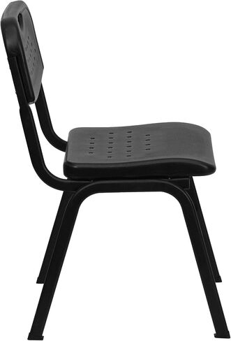 Flash Furniture HERCULES Series 880 lb. Capacity Black Plastic Stack Chair with Open Back and Black Frame in Saudi Arabia