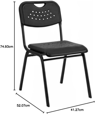 Flash Furniture HERCULES Series 880 lb. Capacity Black Plastic Stack Chair with Open Back and Black Frame in Saudi Arabia