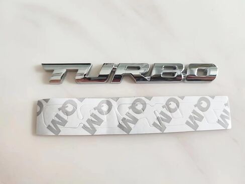 3D Turbo Advanced Car Side Fender شعار خلفي لصندوق السيارة ملصق مناسب لتزيين السيارة (فضي) in Kuwait