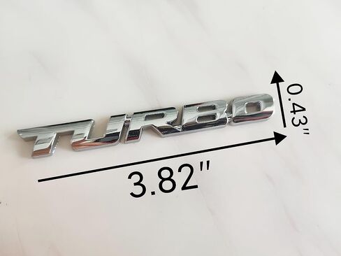 3D Turbo Advanced Car Side Fender شعار خلفي لصندوق السيارة ملصق مناسب لتزيين السيارة (فضي) in Kuwait
