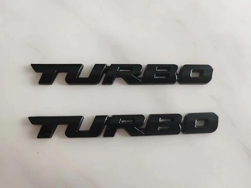 3D Turbo Advanced Car Side Fender شعار خلفي لصندوق السيارة ملصق مناسب لتزيين السيارة (فضي) in Kuwait