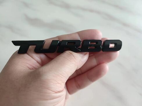 3D Turbo Advanced Car Side Fender شعار خلفي لصندوق السيارة ملصق مناسب لتزيين السيارة (فضي) in Kuwait