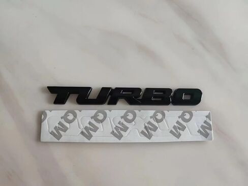 3D Turbo Advanced Car Side Fender شعار خلفي لصندوق السيارة ملصق مناسب لتزيين السيارة (فضي) in Kuwait