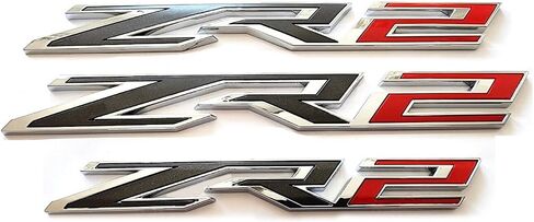3pack Fender Rear ZR2 Emblems Badges Letter ZR2 Compatible with Replacement for Silverado Colorado 84865797 OEM (Black Red) in Saudi Arabia
