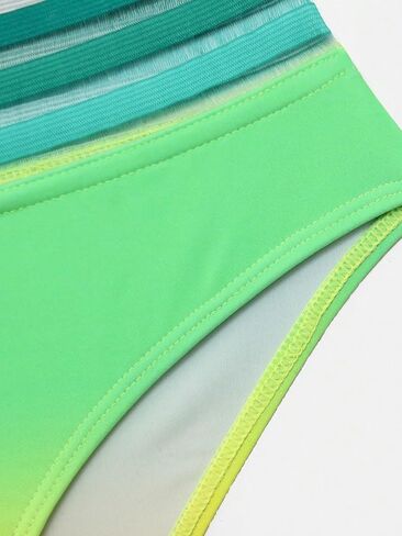 SOLY HUX Girl's Two Piece Swimsuit Gradient Contrast Mesh Bikini Sets Bathing Suits in Saudi Arabia