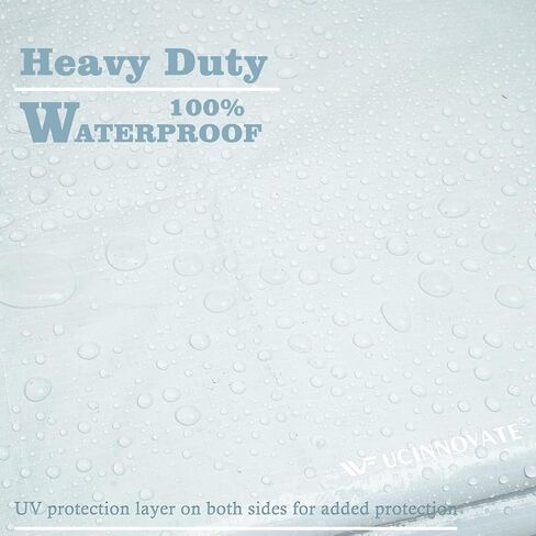 UCINNOVATE 10' x 10' قماش القنب عالي التحمل مقاوم للماء أبيض/أسود، غطاء قماش متين 14 مل مع الحلقات، غطاء ملاءة أرضية معززة مقاومة للأشعة فوق البنفسجية لحديقة الفناء أو الدفيئة أو القارب in Kuwait