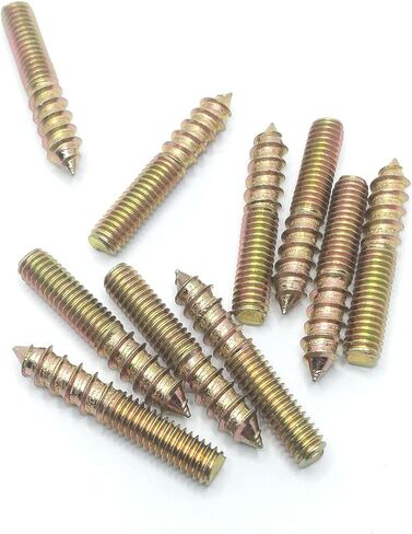 Hanger Bolt M6x60 Double Headed Bolt Self-Tapping Screw for Furniture 10Pcs, Bronze in Saudi Arabia