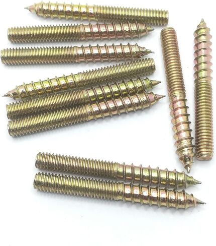 Hanger Bolt M6x60 Double Headed Bolt Self-Tapping Screw for Furniture 10Pcs, Bronze in Saudi Arabia