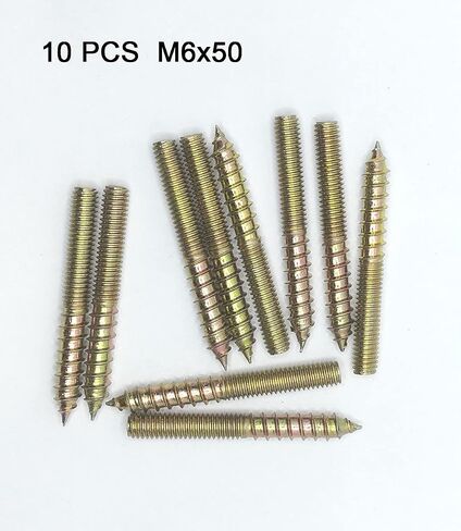 Hanger Bolt M6x60 Double Headed Bolt Self-Tapping Screw for Furniture 10Pcs, Bronze in Saudi Arabia