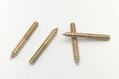 Hanger Bolt M6x60 Double Headed Bolt Self-Tapping Screw for Furniture 10Pcs, Bronze in Saudi Arabia
