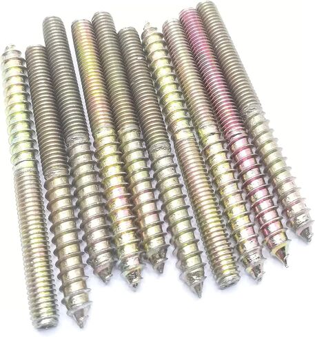 Hanger Bolt M6x60 Double Headed Bolt Self-Tapping Screw for Furniture 10Pcs, Bronze in Saudi Arabia