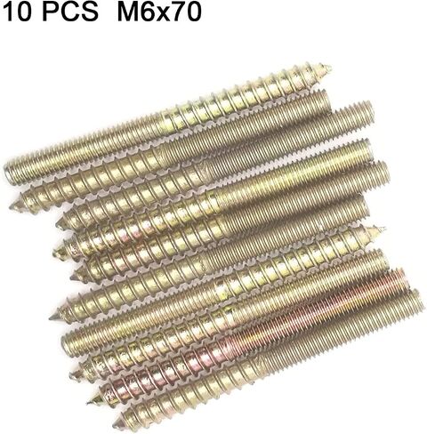 Hanger Bolt M6x60 Double Headed Bolt Self-Tapping Screw for Furniture 10Pcs, Bronze in Saudi Arabia