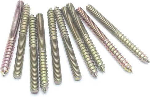 Hanger Bolt M6x60 Double Headed Bolt Self-Tapping Screw for Furniture 10Pcs, Bronze in Saudi Arabia