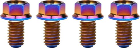 Titanium Ti Flange M6 10 15 20 25 30 35 40 45 50 55 60 65 70 75 80 90 100mm Bolt Screw for Motorcycle Modified Pack fo 4 (M6x55mm, Normal Titanium) in Kuwait