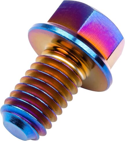 Titanium Ti Flange M6 10 15 20 25 30 35 40 45 50 55 60 65 70 75 80 90 100mm Bolt Screw for Motorcycle Modified Pack fo 4 (M6x55mm, Normal Titanium) in Kuwait