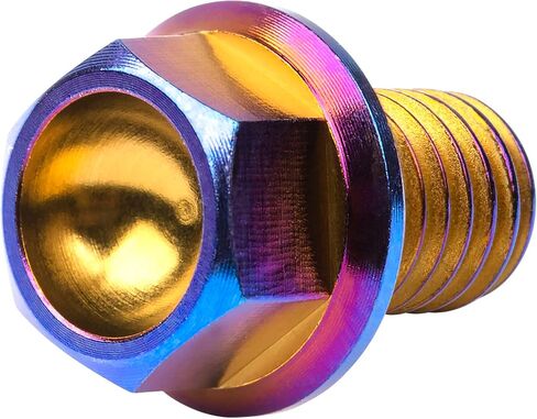 Titanium Ti Flange M6 10 15 20 25 30 35 40 45 50 55 60 65 70 75 80 90 100mm Bolt Screw for Motorcycle Modified Pack fo 4 (M6x55mm, Normal Titanium) in Kuwait