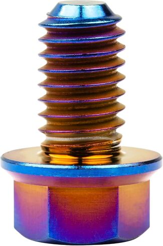 Titanium Ti Flange M6 10 15 20 25 30 35 40 45 50 55 60 65 70 75 80 90 100mm Bolt Screw for Motorcycle Modified Pack fo 4 (M6x55mm, Normal Titanium) in Kuwait