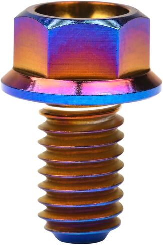 Titanium Ti Flange M6 10 15 20 25 30 35 40 45 50 55 60 65 70 75 80 90 100mm Bolt Screw for Motorcycle Modified Pack fo 4 (M6x55mm, Normal Titanium) in Kuwait