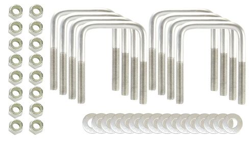 (8) 304 مسامير على شكل حرف U مربعة من الفولاذ المقاوم للصدأ بقطر 1/2 بوصة × عرض داخلي 3-1/16 بوصة × ارتفاع داخلي 4-5/16 بوصة مع صواميل قفل SS 304 وغسالات للقوارب ومقطورات المرافق المصنوعة في الولايات المتحدة الأمريكية. in Kuwait