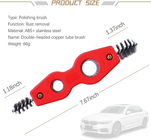 1 PC Four-in-one Car Starter Terminal Cleaner Replacement, Metal Vehicle Pile Head Brush Tool, Universal Automotive Tube Cleaning Brush Accessories for Marine Car Truck SUV RV (Red) in Saudi Arabia