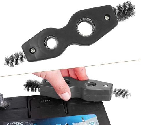 1 PC Four-in-one Car Starter Terminal Cleaner Replacement, Metal Vehicle Pile Head Brush Tool, Universal Automotive Tube Cleaning Brush Accessories for Marine Car Truck SUV RV (Red) in Saudi Arabia