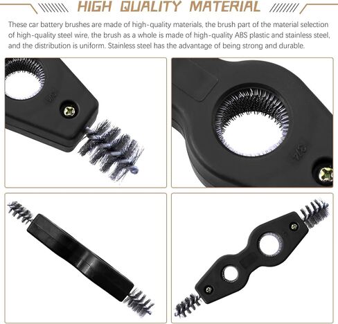 1 PC Four-in-one Car Starter Terminal Cleaner Replacement, Metal Vehicle Pile Head Brush Tool, Universal Automotive Tube Cleaning Brush Accessories for Marine Car Truck SUV RV (Red) in Saudi Arabia