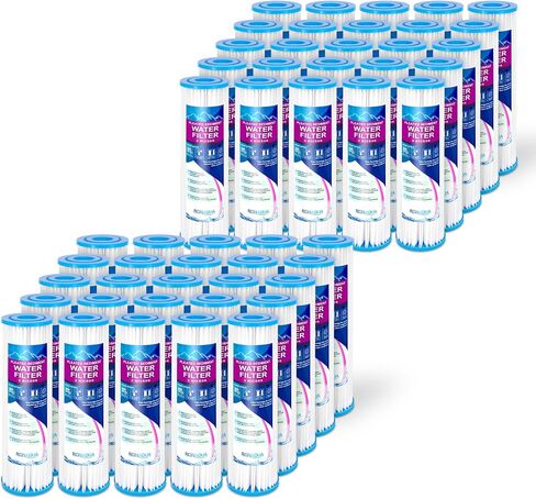 Pleated Sediment Water Filter Cartridge 9.87"x 2.5" Amplified Surface Area, Removes Sand, Dirt, Rust, Extended Filter Life WELL-MATCHED with WHKF-WHPL, 801-50, WB-50W, WFPFC3002, SPC-25-1050 (6 Pack) in Saudi Arabia