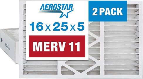 فلتر هواء بديل مطوي من Aerostar 16x25x5 MERV 11 لهونيويل FC100A1029، فلتر هواء فرن التيار المتردد، عبوتان (الحجم الفعلي: 15 7/8 بوصة × 24 3/4 بوصة × 4 3/8 بوصة) in Kuwait