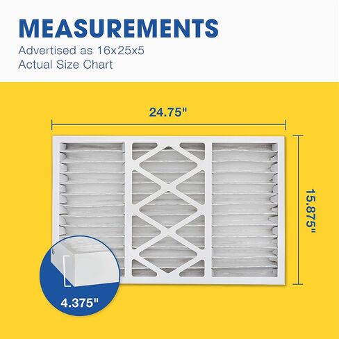 فلتر هواء بديل مطوي من Aerostar 16x25x5 MERV 11 لهونيويل FC100A1029، فلتر هواء فرن التيار المتردد، عبوتان (الحجم الفعلي: 15 7/8 بوصة × 24 3/4 بوصة × 4 3/8 بوصة) in Kuwait