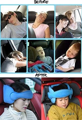 Adjustable Car Seat Head Support Band for Children/Adult,Offers Comfortable Safe Sleep Solution and Safety Protection,Neck Support(Light Blue) in Saudi Arabia
