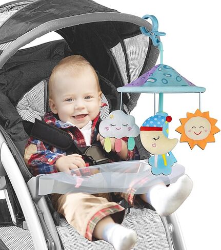 Baby pram Mobile Toy for Pack and Play, Car roof Handle Toys with Soft Rattle for 0 Months+ (Sky) in Saudi Arabia