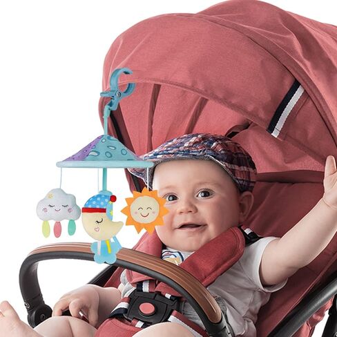 Baby pram Mobile Toy for Pack and Play, Car roof Handle Toys with Soft Rattle for 0 Months+ (Sky) in Saudi Arabia