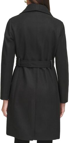 سترة Kenneth Cole النسائية ذات الياقة الكبيرة والطول الكامل من الجلد الصناعي in Saudi Arabia