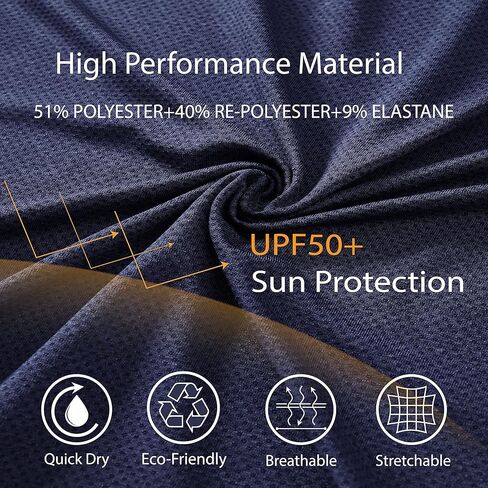 قمصان رياضية للرجال بأكمام طويلة بعامل حماية من أشعة الشمس 50+، قمصان رياضية سريعة الجفاف للجري والصيد والمشي لمسافات طويلة in Kuwait