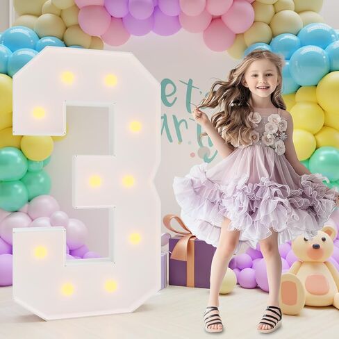 Bugame أرقام مضيئة 4FT، عدد 15 أرقام مضيئة رقم سرادق 4 أقدام طويل القامة، أرقام تضيء الفسيفساء لزينة عيد ميلاد الحزب الذكرى السنوية in Kuwait