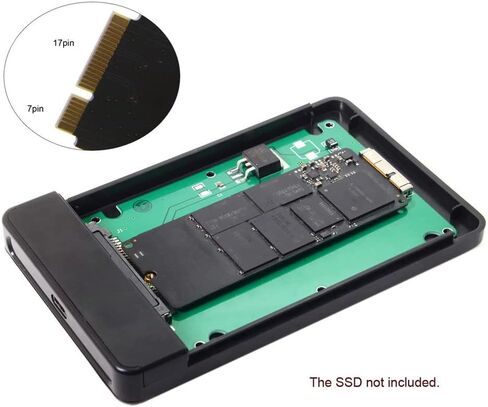 NFHK USB 3.0 to 2012 Mac Pro Retina A1425 A1398 MC975 MC976 MD212 MD213 ME662 ME664 ME665 SSD 17+7Pin Case in Saudi Arabia