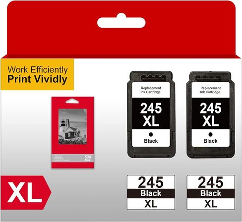 خرطوشة حبر بديلة متوافقة مع Wiseta لـ Canon 245XL (عبوتان أسودتان) in Kuwait