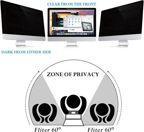 مرشح شاشة الخصوصية Flexzion مضاد للوهج ومضاد للخدش وشاشة LCD عريضة مقاس 24 بوصة وشاشة كمبيوتر سطح المكتب والكمبيوتر المحمول (نسبة 16:9) in Saudi Arabia