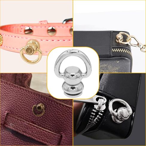 Moicstiy 6Set D-Ring Head Button Studs Solid Brass Button Stud Screws 360 Degree Rotating D-Ring Leather Button Nail Rivet with Punch for Bag, Belt, Craft, DIY Decoration (Antique Bronze, Small D) in Saudi Arabia