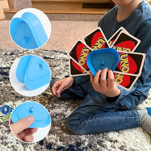 4 Set Playing Card Holders -4 Colors Ideal for Playing Cards,Holds Up to 15 Poker Cards Hands-Free Triangle Perfect for Kids and Adults-Cards Not Included in Saudi Arabia