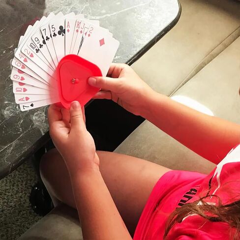 4 Set Playing Card Holders -4 Colors Ideal for Playing Cards,Holds Up to 15 Poker Cards Hands-Free Triangle Perfect for Kids and Adults-Cards Not Included in Saudi Arabia