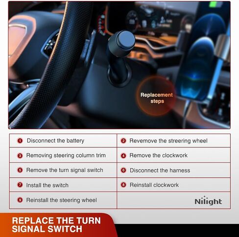 Nilight Turn Signal Switch متوافق مع 1999 2000 2001 2002 2003 Ford Ranger Explorer Sport Trac F-150 F150 1999-2004 Mazda B2300 B2500 B3000 B4000 1999-2001 Mercury Mountaineer، ضمان لمدة عامين in Saudi Arabia