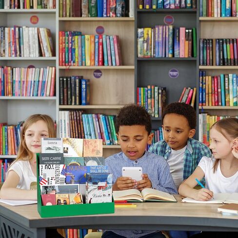 4 Pcs Classroom Cardboard Book Display Stand 3 Tiered Book Display Shelf 20" x 17" Tabletop Book Display Book Storage Rack Comic Display for School Library Office(White) in Saudi Arabia