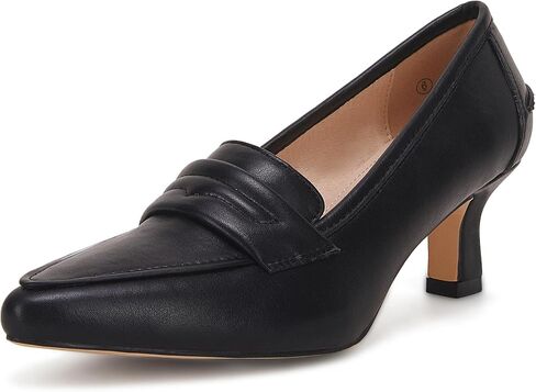 Coutgo Womens Low Kitten Heels Pumps Closed Pointed Toe Stiletto Faux Leather High Heel Slip on Office Dress Wedding Party Shoes Loafer Sandals in Saudi Arabia