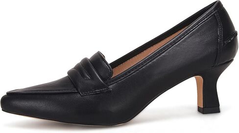 Coutgo Womens Low Kitten Heels Pumps Closed Pointed Toe Stiletto Faux Leather High Heel Slip on Office Dress Wedding Party Shoes Loafer Sandals in Saudi Arabia