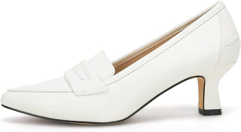 Coutgo Womens Low Kitten Heels Pumps Closed Pointed Toe Stiletto Faux Leather High Heel Slip on Office Dress Wedding Party Shoes Loafer Sandals in Saudi Arabia