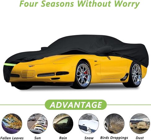 أغطية سيارة Yixin مقاومة للماء لسيارة Corvette 1997-2004 C5، غطاء سيارة 190T يناسب العملاء 100% حزام مقاوم للماء وسحاب باب مزدوج يصل إلى 180 بوصة طول (C5:(1996-2004)) in Saudi Arabia