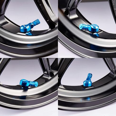 110 Degree CNC Motorcycle Wheel Valve Stems 1 Pair Aluminum Oblique Angle Valve Stems Tire 10mm/11.3mm Fit for Most Harley Davidson|BMW|Honda|Kawasaki|Suzuki|Yamaha and Triumph Bike-Black in Saudi Arabia