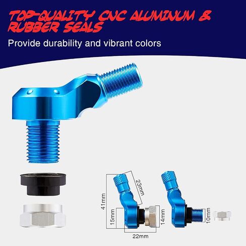 110 Degree CNC Motorcycle Wheel Valve Stems 1 Pair Aluminum Oblique Angle Valve Stems Tire 10mm/11.3mm Fit for Most Harley Davidson|BMW|Honda|Kawasaki|Suzuki|Yamaha and Triumph Bike-Black in Saudi Arabia